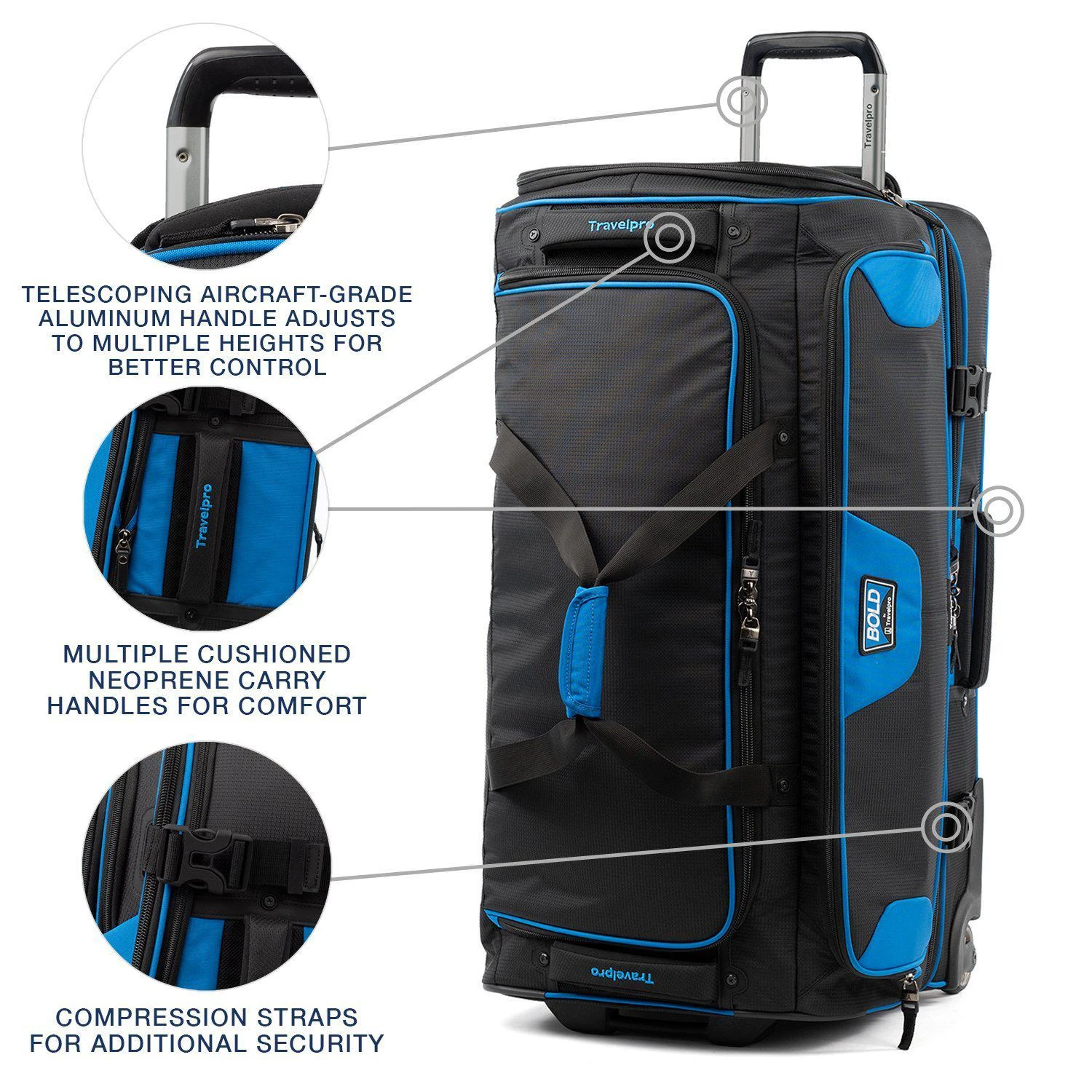 Bold By Travelpro 30" Drop Bottom Rolling Duffel 6 Bold By Travelpro 30" Drop Bottom Rolling Duffel - Image 6