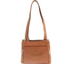Piel Leather Double Compartment Shoulder Bag