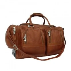 Piel Leather Duffel With Pockets On Wheels -Travelpro || Samsonite Shop Piel Leather Duffel With Pockets On Wheels 3