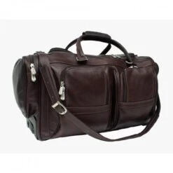 Piel Leather Duffel With Pockets On Wheels -Travelpro || Samsonite Shop Piel Leather Duffel With Pockets On Wheels 5