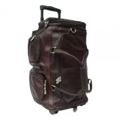 Piel Leather Duffel With Pockets On Wheels -Travelpro || Samsonite Shop Piel Leather Duffel With Pockets On Wheels 6