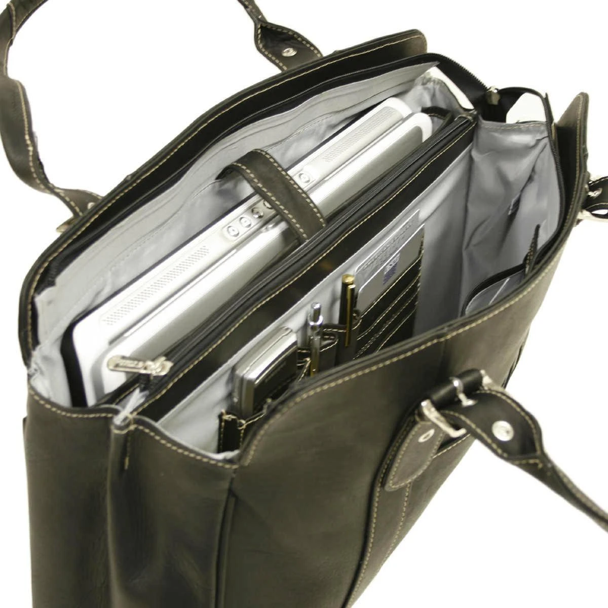 Piel Leather Ladies Buckle Laptop Tote 2 Piel Leather Ladies Buckle Laptop Tote - Image 2